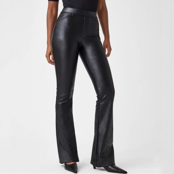 SPANX Pants - Spanx Faux Leather Like Flare Leg Pull-On Pants Size 3X 20457R Moto Boho